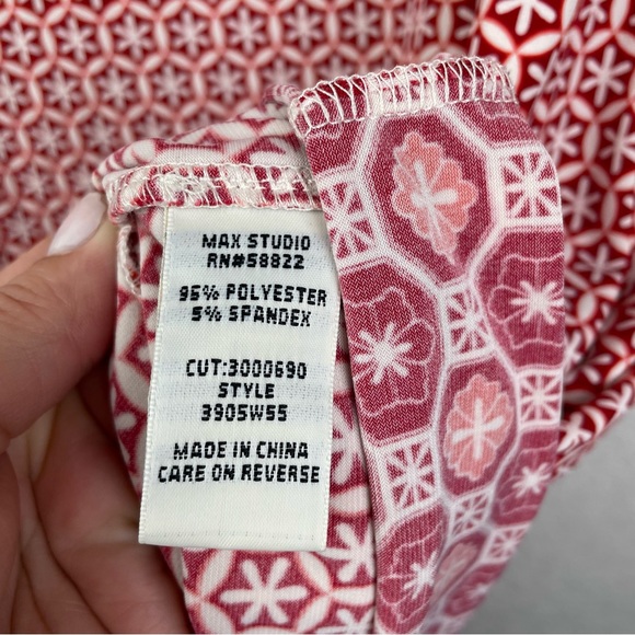 Max Studio Red Orange & White Soft Sheath Dress Size Small - Picture 5 of 12